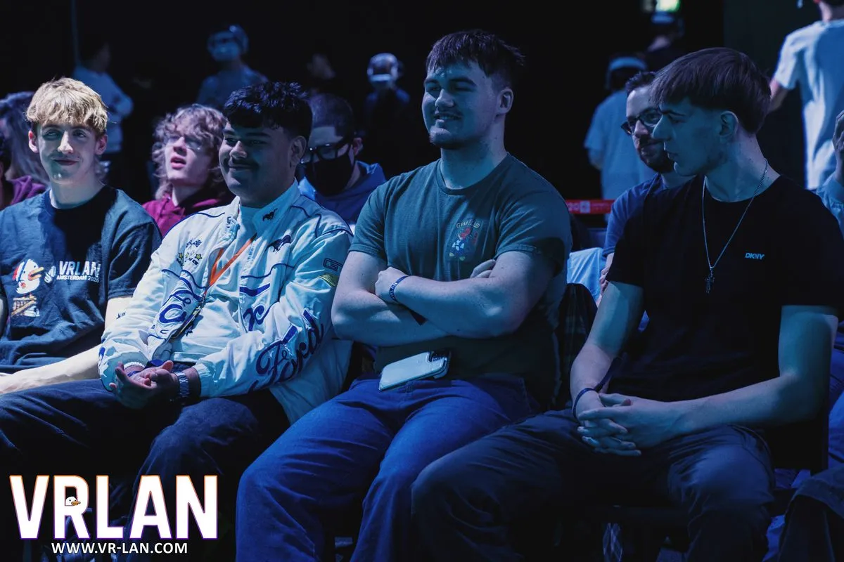 A seated crowd watching the matches.