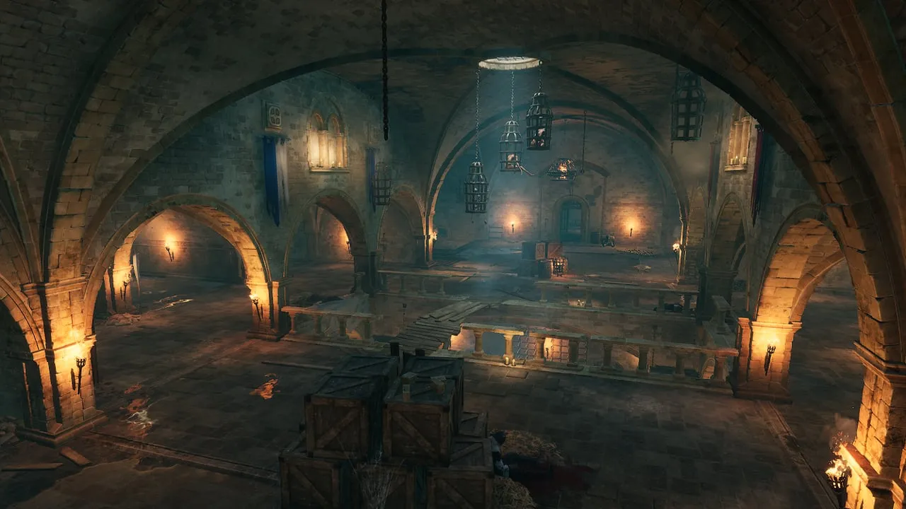 BR_Dungeon — a torch-lit stone dungeon map.